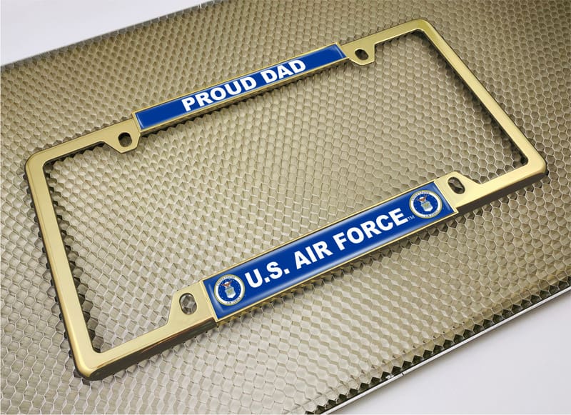 U.S. Air Force Proud Dad - Car Metal License Plate Frame